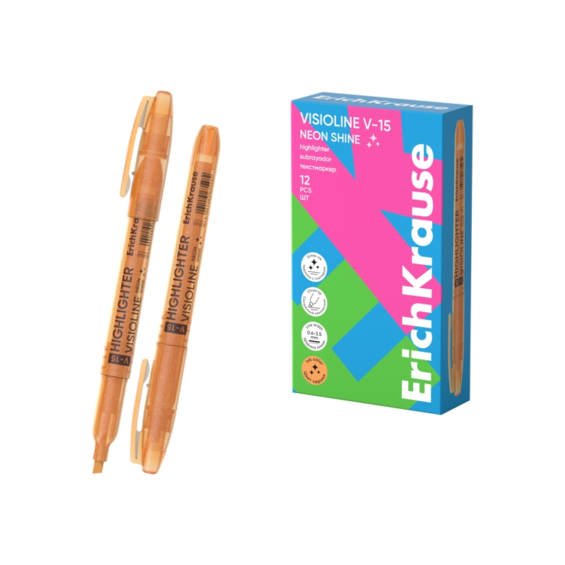 Surligneur ErichKrause Visioline V-15 orange pointe biseautée