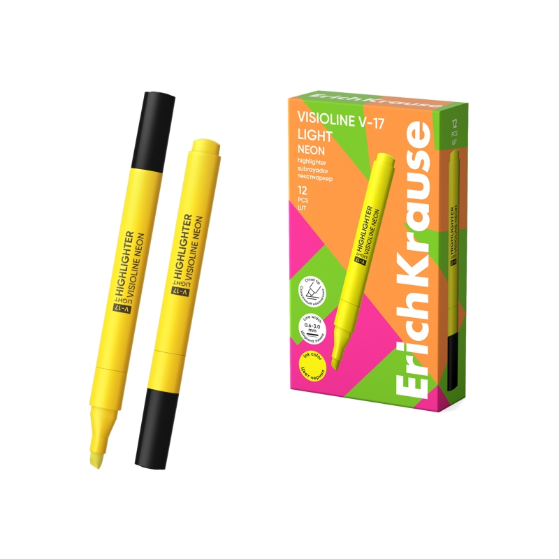 Surligneur ErichKrause Visioline V-17 Jaune Pointe Biseautée