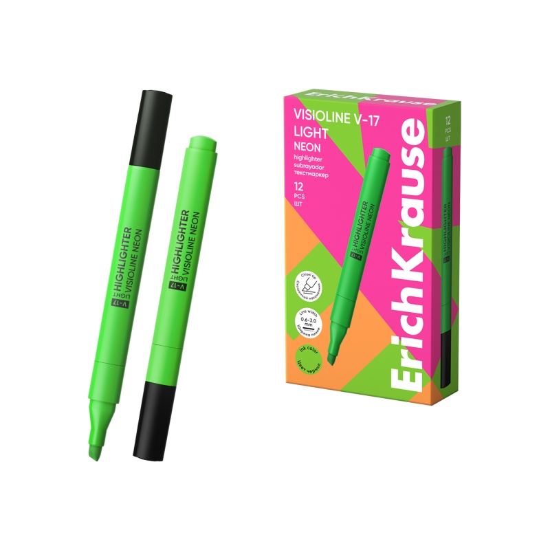 Marqueur fluorescent ErichKrause Visioline V-17 vert 0,6-3 mm