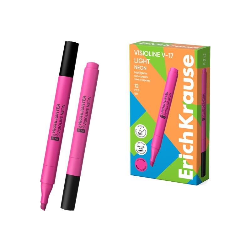 Marqueur fluorescent ErichKrause Visioline V-17 rose 0,6-3 mm Marqueur fluorescent ErichKrause Visioline V-17 rose 0,6-3 mm