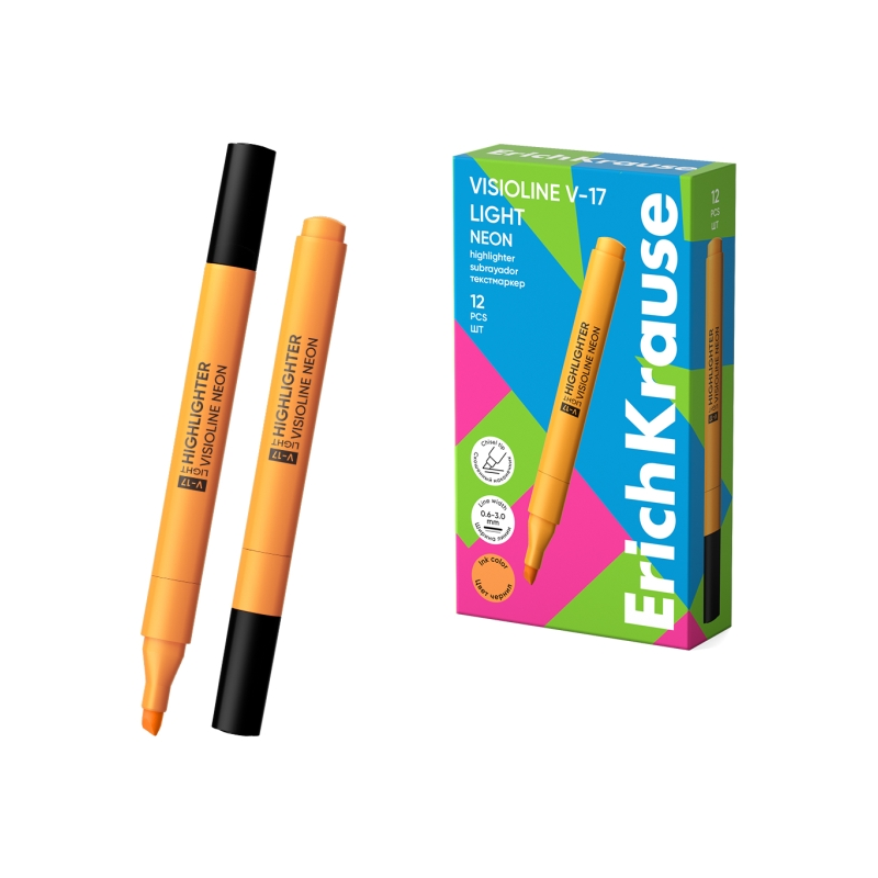 Surligneur ErichKrause Visioline V-17 orange pointe biseautée Surligneur ErichKrause Visioline V-17 orange pointe biseautée