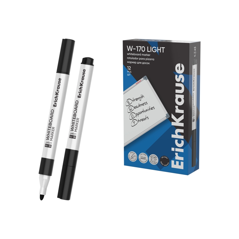 Marqueur effaçable tableau blanc ErichKrause W-170 noir Marqueur effaçable tableau blanc ErichKrause W-170 noir