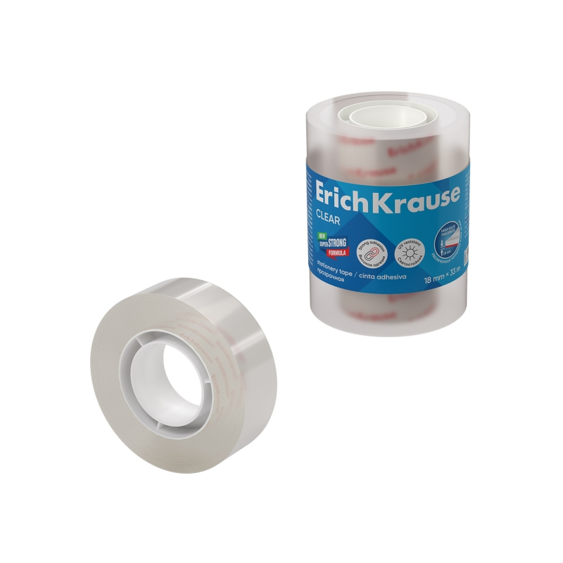Pack 4 rubans adhésifs transparents 18mm x 33m ErichKrause