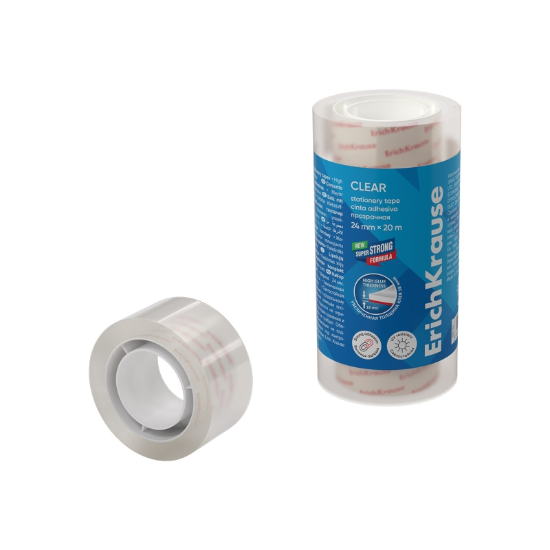 ErichKrause Pack 4 rubans adhésifs transparents 24mm x 20m ErichKrause Pack 4 rubans adhésifs transparents 24mm x 20m