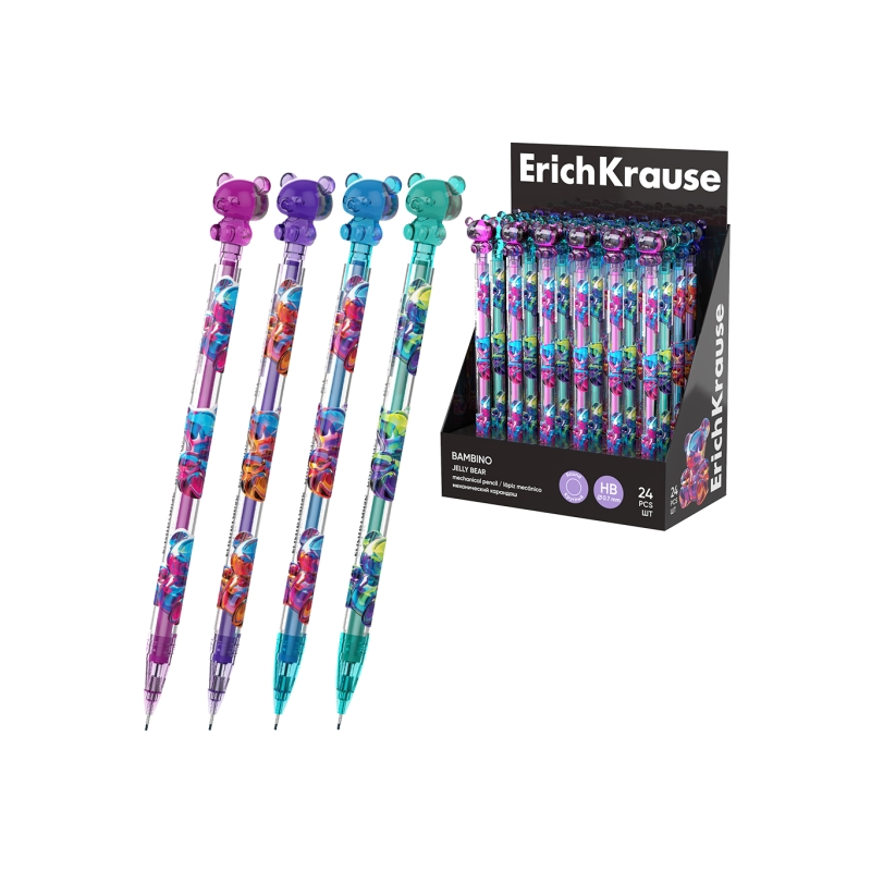 ErichKrause Bambino Jelly Bear 24 porte-mines HB 0,7 mm assortis