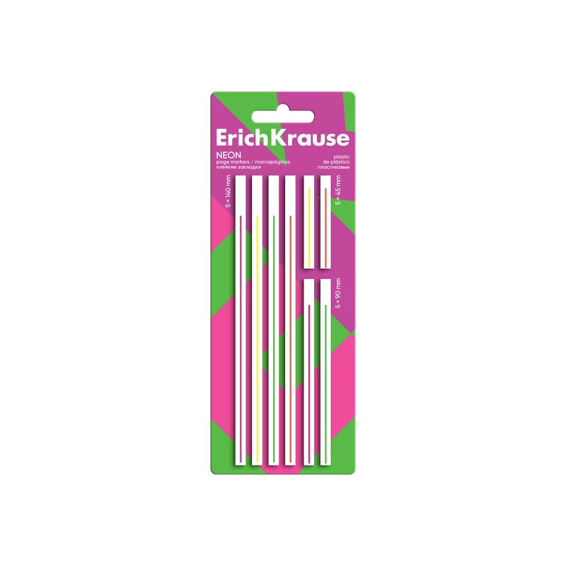 Marque-pages repositionnables ErichKrause Neon 8x20 couleurs