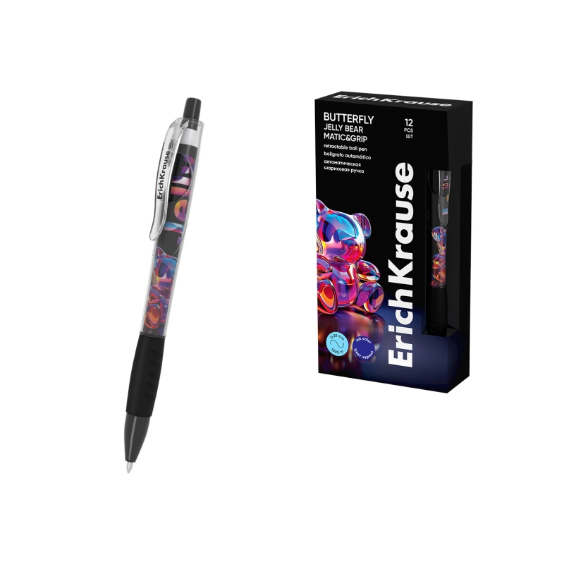 ErichKrause Butterfly Matic Grip Jelly Bear bleu 0,7mm