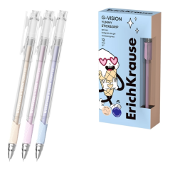 stylo gel bleu capuchon ErichKrause