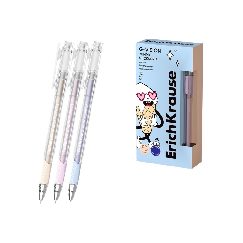 Stylo gel bleu 0,4 mm avec capuchon ErichKrause G-Vision Stylo gel bleu 0,4 mm avec capuchon ErichKrause G-Vision