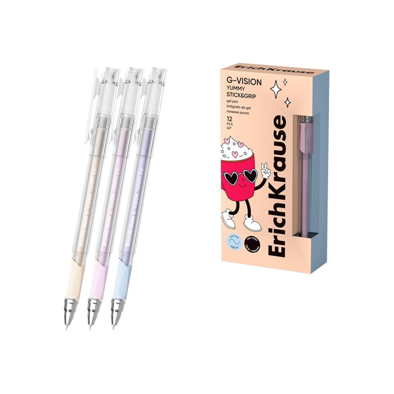 Stylo gel noir 0,4 mm avec capuchon ErichKrause G-Vision Stylo gel noir 0,4 mm avec capuchon ErichKrause G-Vision