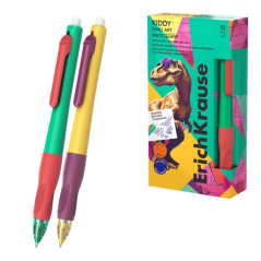 stylo bleu grip motif dinosaure