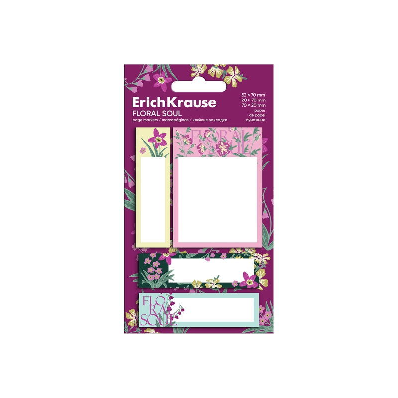 ErichKrause Floral Soul 4 blocs de 20 marque-pages assortis ErichKrause Floral Soul 4 blocs de 20 marque-pages assortis