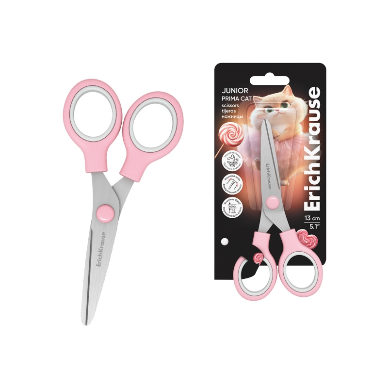 Ciseaux scolaires ErichKrause Junior Prima 13 cm rose