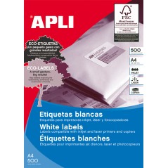 Apli étiquettes blanches permanentes 38,0 x 21,2 mm 500 feuilles