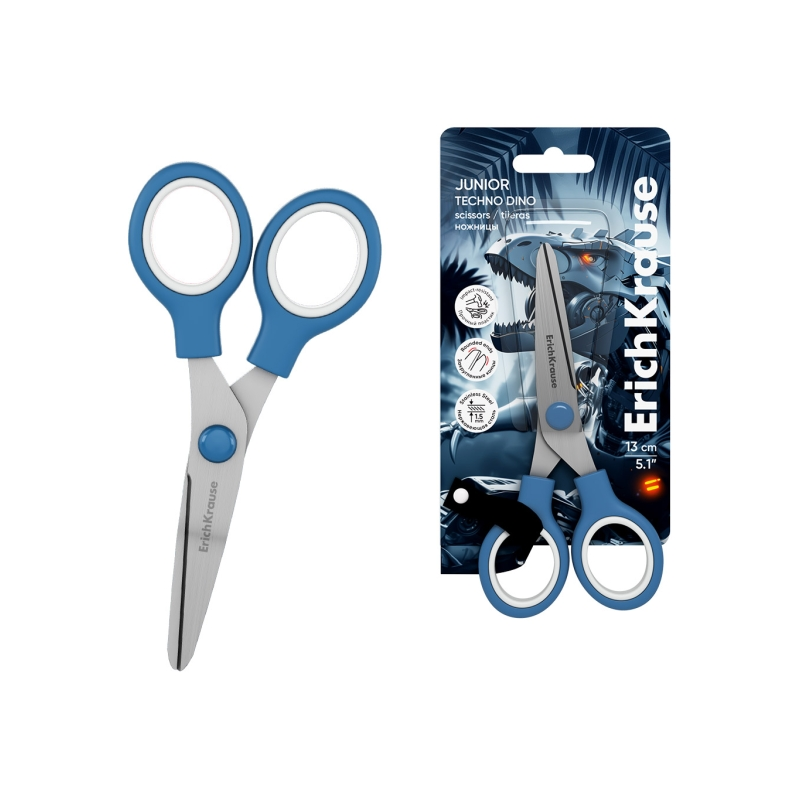 Ciseaux ErichKrause Junior Techno Dino 13 cm bleu