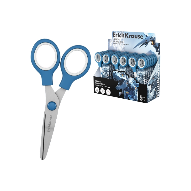 Ciseaux ErichKrause Junior Techno Dino 13 cm bleu x18