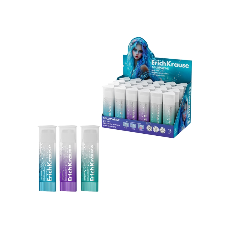 ErichKrause Prism 24 bâtons de colle 13g transparent