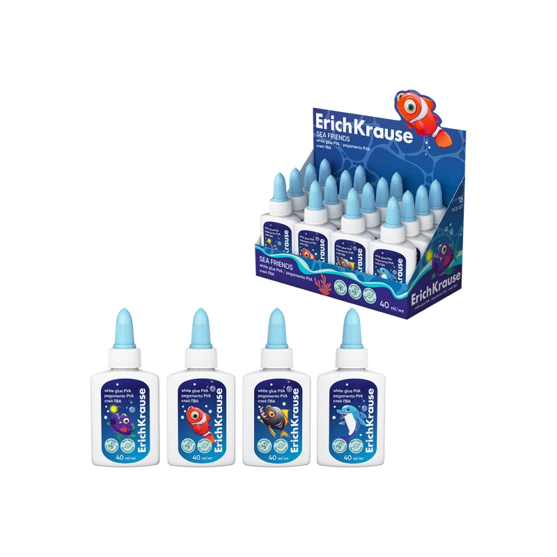 ErichKrause EasyStick colle blanche 40ml autonettoyante blanc