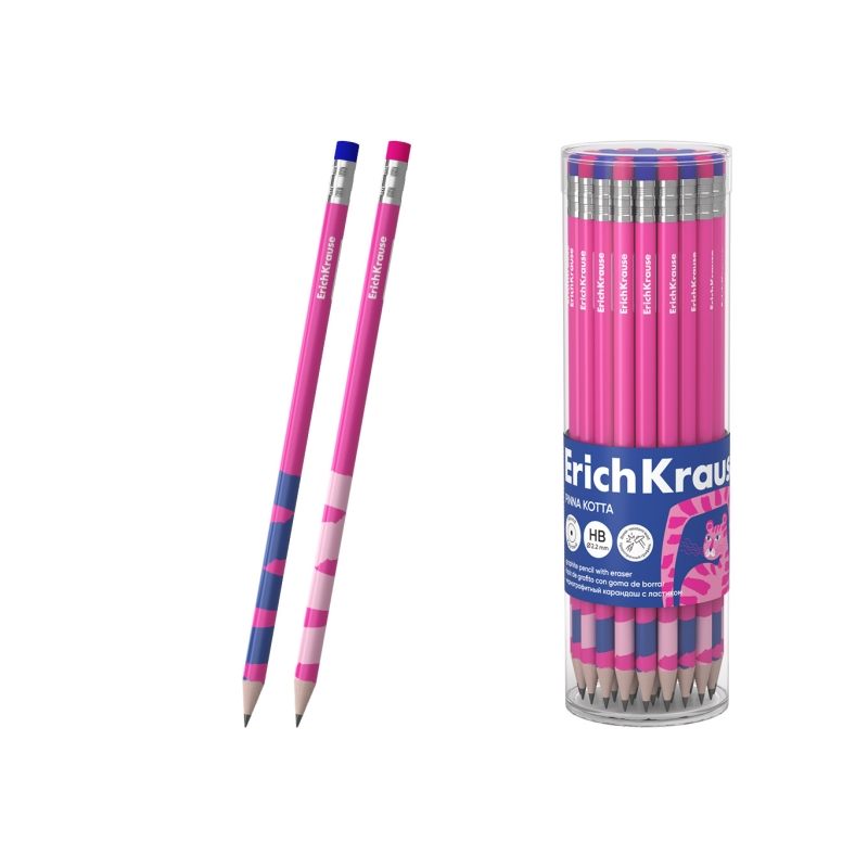 Crayon graphite HB avec gomme ErichKrause, assorti Crayon graphite HB avec gomme ErichKrause, assorti