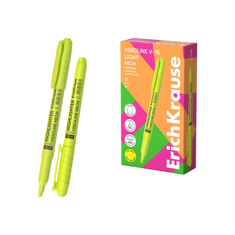 Surligneur ErichKrause Visioline V-15 Jaune Pointe Biseautée