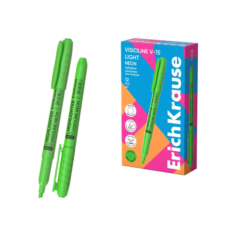 Surligneur vert à pointe biseautée ErichKrause Visioline V-15