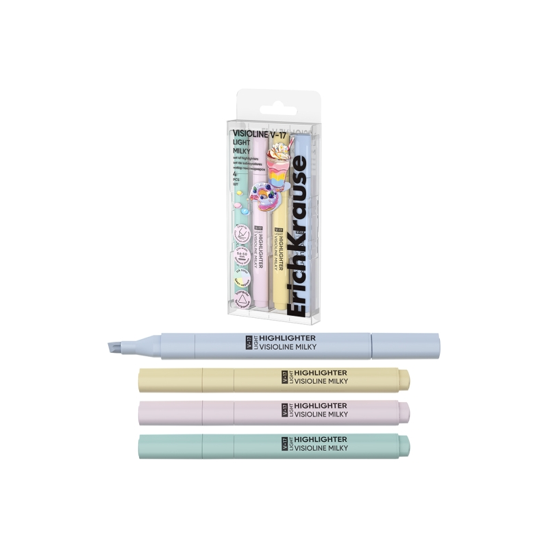 ErichKrause Visioline V-17 surligneurs pastels x4 assortis