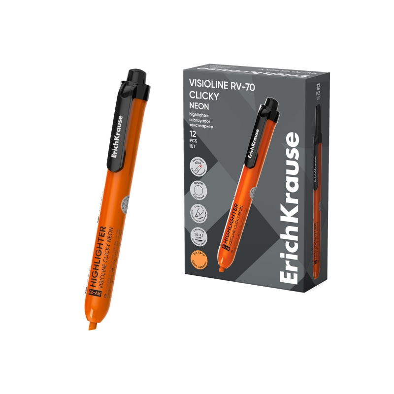 Surligneur rétractable ErichKrause Visioline orange