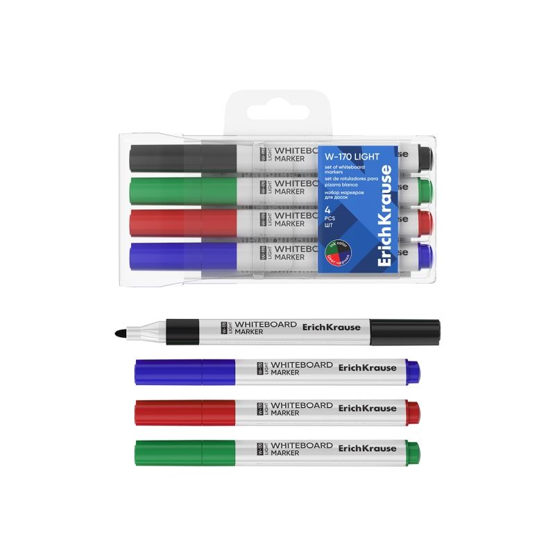 Marqueurs tableau blanc ErichKrause W-170 assortis x4 2,5 mm