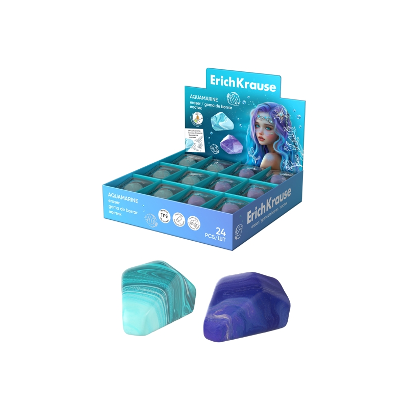Assortiment de 24 gommes ErichKrause Aquamarine couleurs