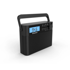 radio portable noire double alarme