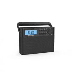 radio portable noire double alarme