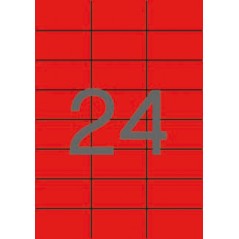 ✅ Apli Étiquettes permanentes rouges 70,0 x 37,0 mm 20 feuilles couleur rouge en stock
