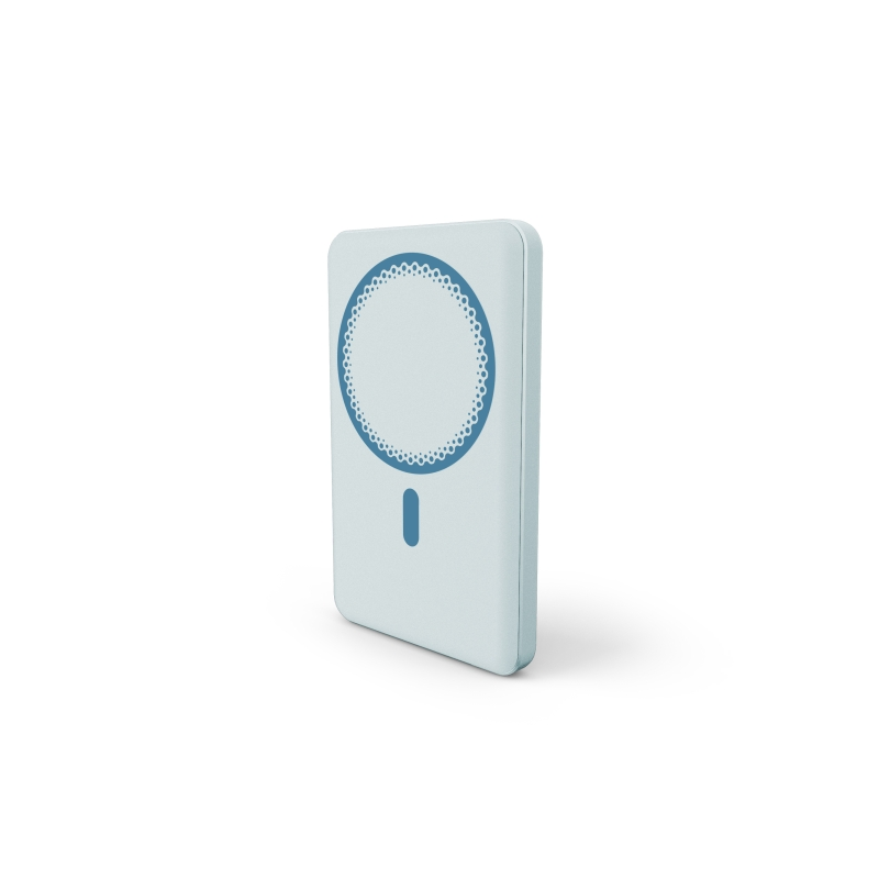 Powerbank magnétique sans fil 5000 mAh 15W bleu