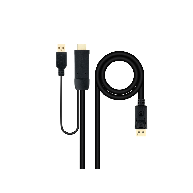 Nanocable Câble HDMI 2.0 vers DisplayPort 1.2 1,8m Noir