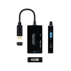 Nanocable Convertisseur DisplayPort vers HDMI DVI VGA Noir