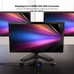 convertisseur noir DisplayPort HDMI VGA