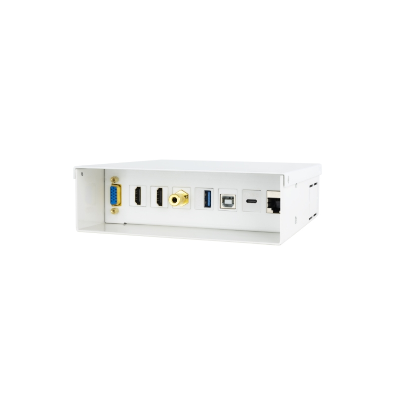 Boîtier de connexion multimédia VGA HDMI USB RJ45 blanc