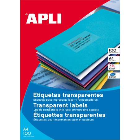 Apli Étiquettes translucides résistantes aux intempéries 70,0 x 37,0 mm 20 feuilles