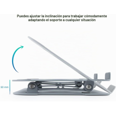 support ordinateur portable aluminium gris