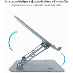 support ordinateur portable aluminium gris