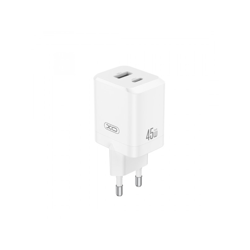 Chargeur mural XO CE36 USB-C 45W USB-A 18W blanc Chargeur mural XO CE36 USB-C 45W USB-A 18W blanc