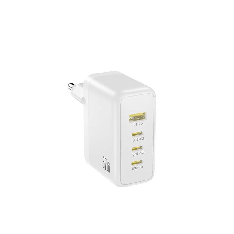 Chargeur mural XO CE39 4 ports USB-C/USB-A 67W blanc