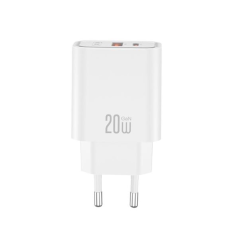 XO CE40 Chargeur Mural USB-A USB-C 20W Power Delivery Blanc