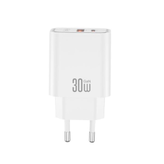 Chargeur mural XO CE42 USB-A 22,5W USB-C 30W Blanc