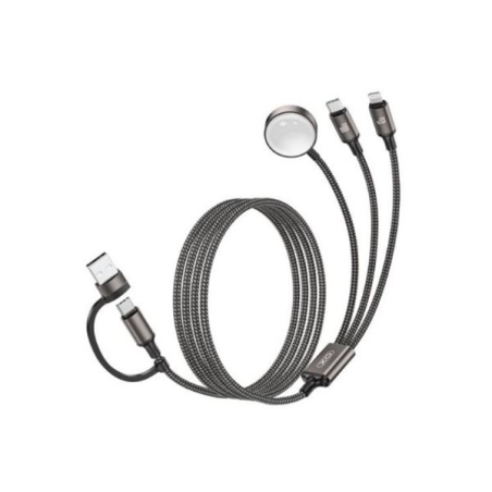 câble gris trois connecteurs usb