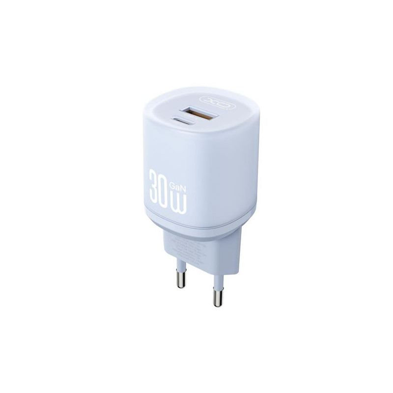 Chargeur mural XO L151 30W GaN USB-A USB-C double port bleu Chargeur mural XO L151 30W GaN USB-A USB-C double port bleu