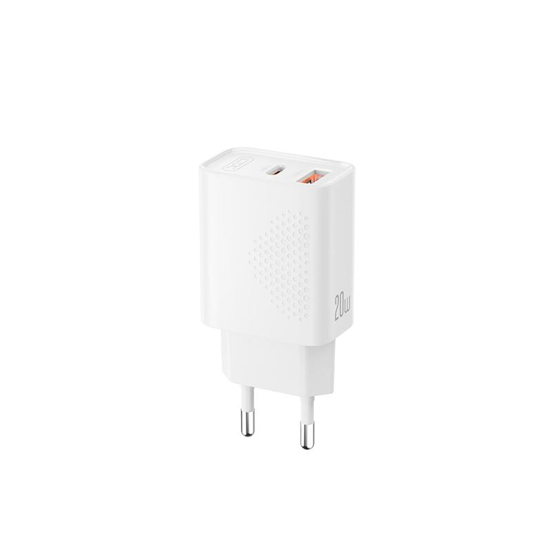 XO L161 Chargeur Mural USB-A 18W USB-C 20W Blanc