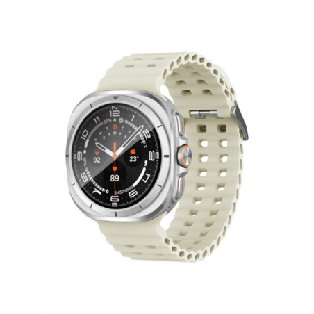 montre connectée blanche écran AMOLED