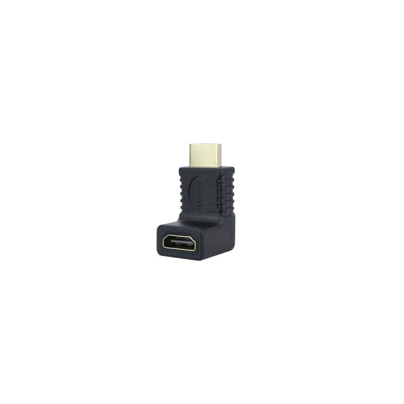 Adaptateur HDMI coudé 90° femelle vers mâle noir