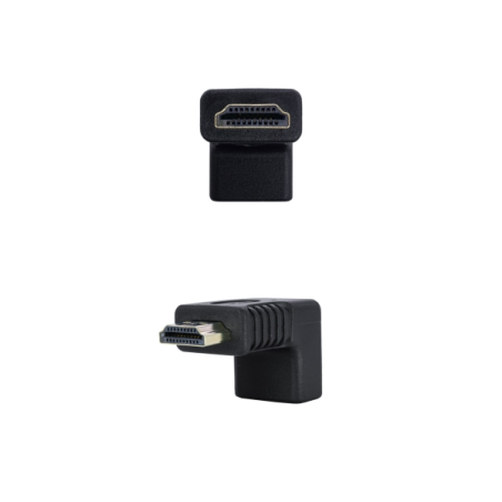 Adaptateur HDMI coudé 90° femelle vers mâle noir
